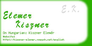 elemer kiszner business card